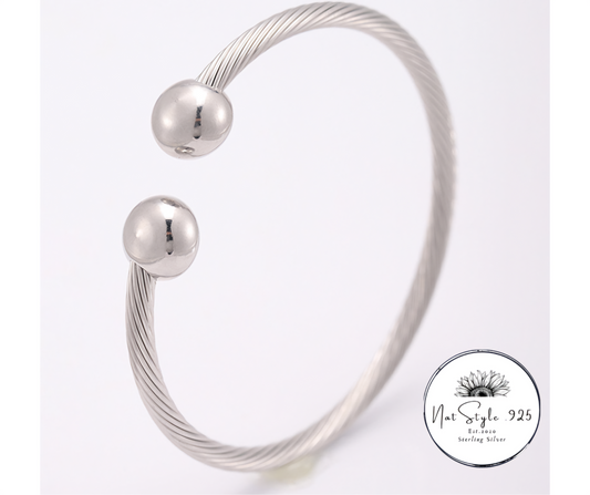 Silver Twist Cuff Bracelet