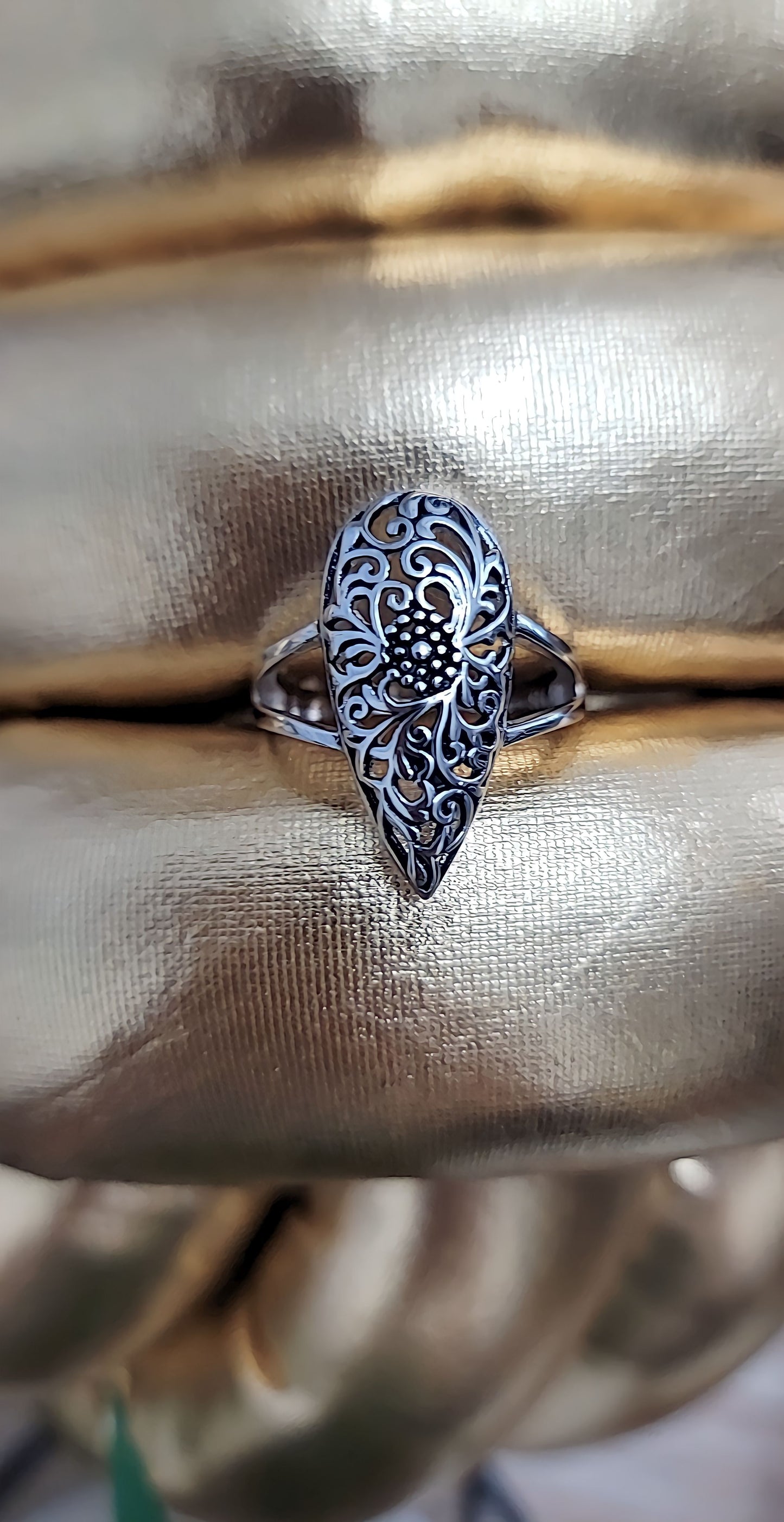 Filigree Floral Teardrop