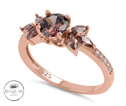 Rose Gold Flower Leaves Brown