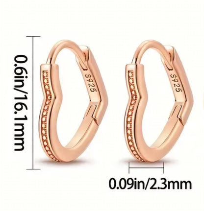 Rose Gold Heart Earrings