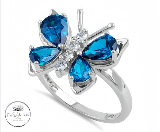 Blue Butterfly Ring