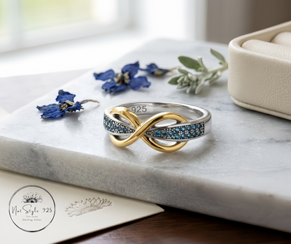 Infinity Pave Two-Tone Aqua Marine