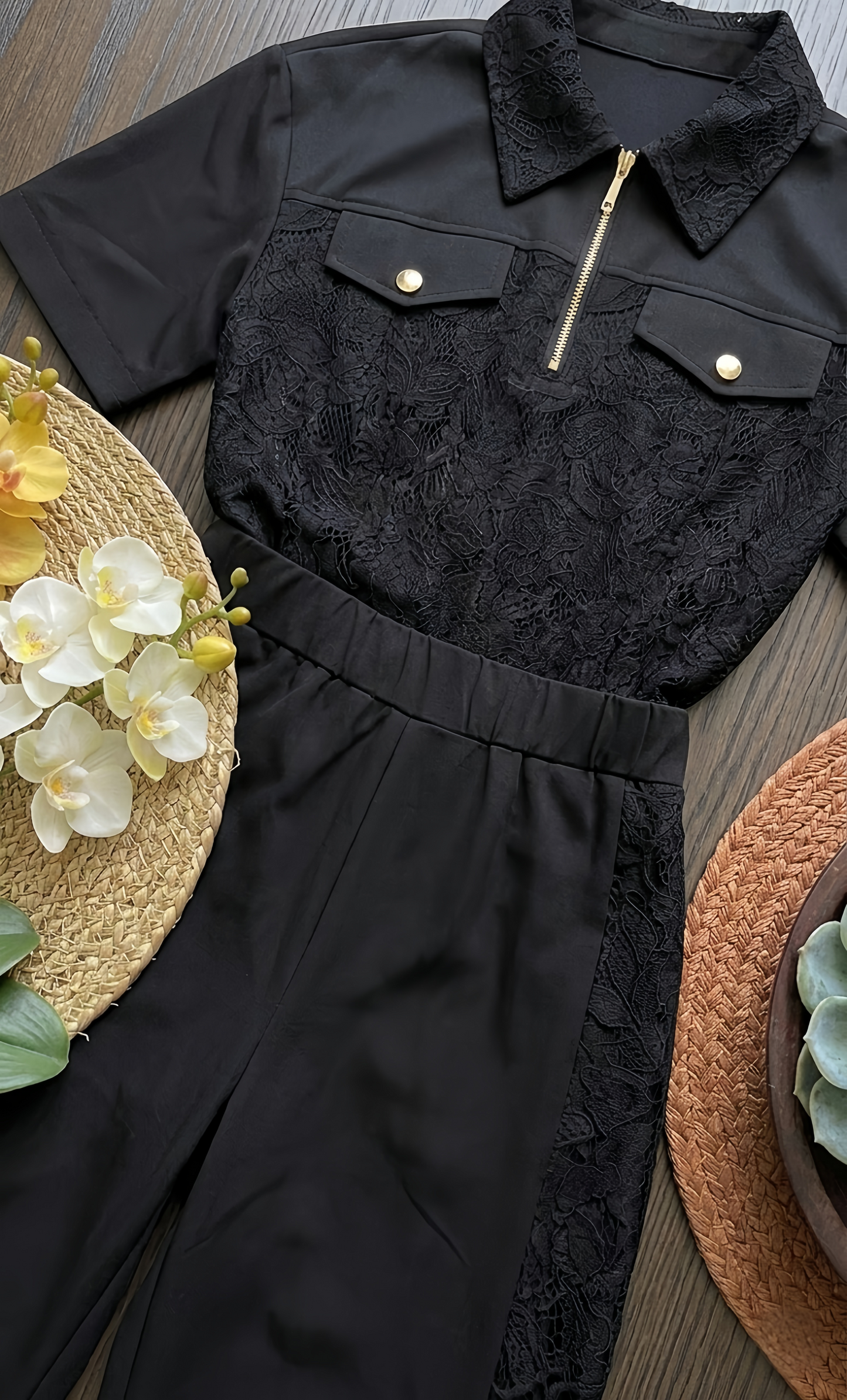 Black Royal Lace Set