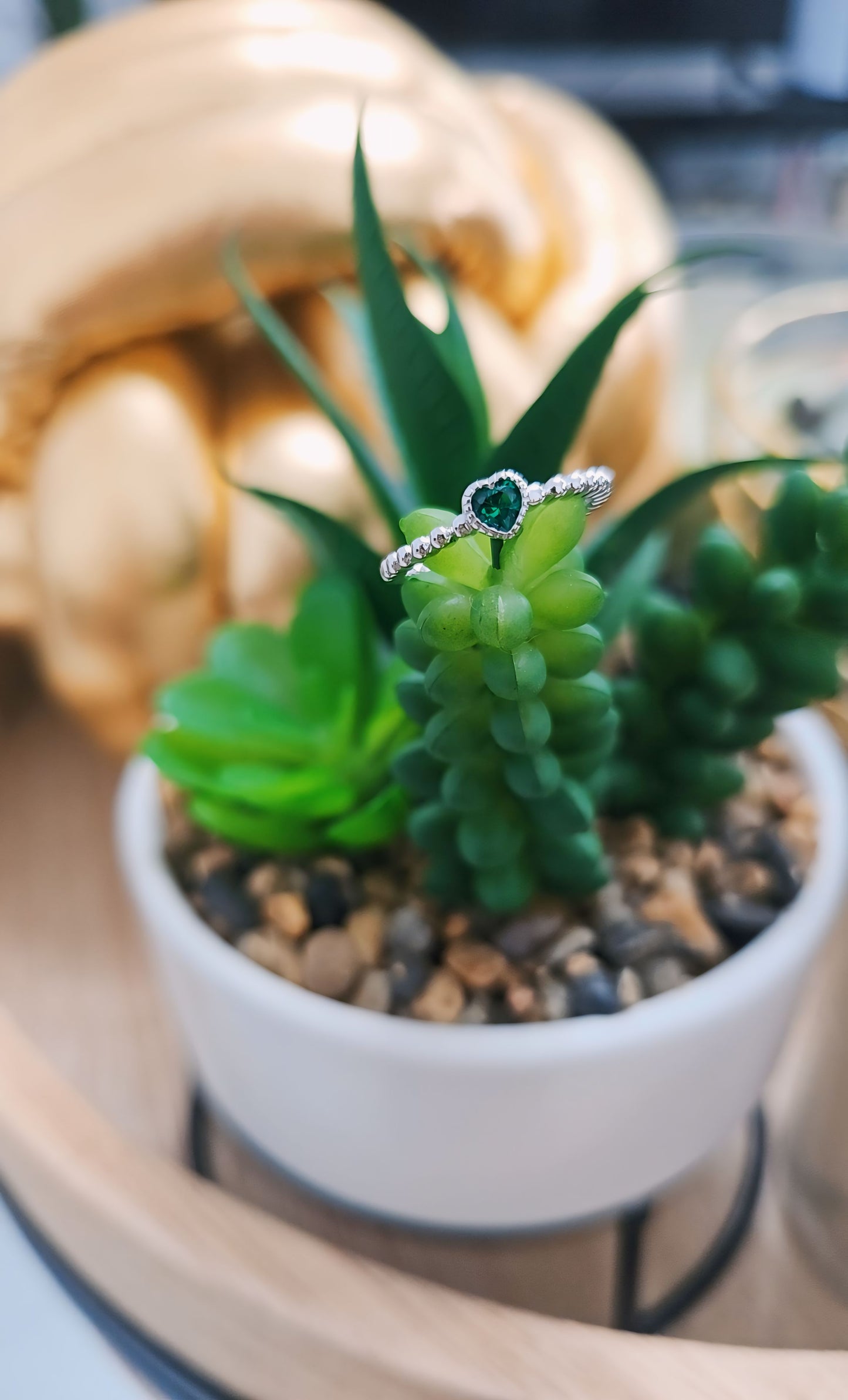 Beaded Emerald Heart