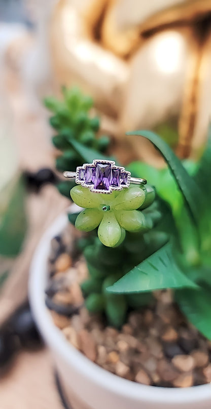 Five Radiant Cut Amethyst