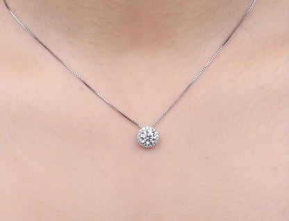 Unique Round Moissanite Necklace
